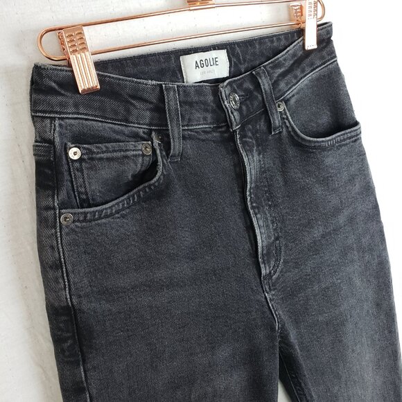 AGOLDE Jeans High Rise Vintage Boot Washed Black size 24 - Picture 11 of 12